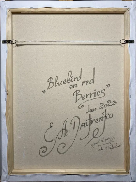 Bluebird on red berries (2023)