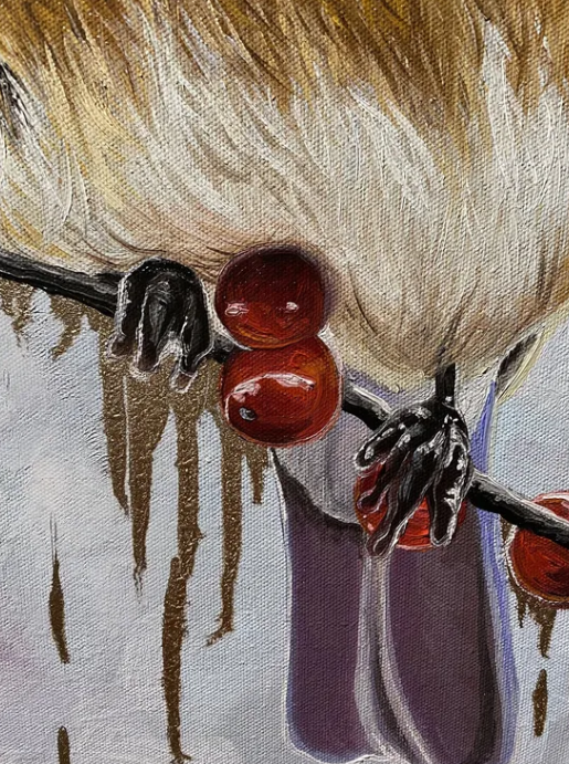 Bluebird on red berries (2023)